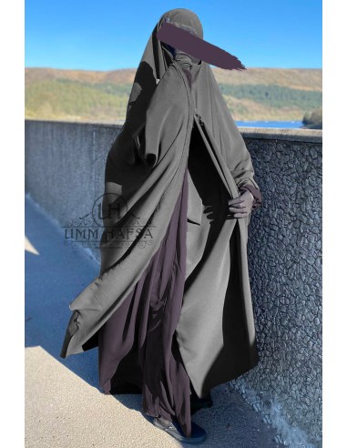 Big Khimar & Big Niqab Umm Hafsa - Grey-Hijab/Khimar Umm Hafsa-Maktaba-Ahloulhadith