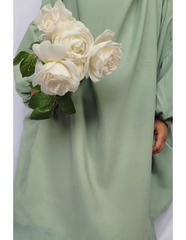 Abaya Hijab rapariga Umm hafsa - Verde água-Conjunto Abaya/Hijab-Maktaba-Ahloulhadith