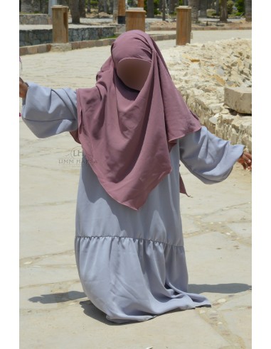 Abaya Binti by Umm Hafsa - Bleu Gris-Abaya Fille-Maktaba-Ahloulhadith