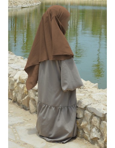 Abaya Binti by Umm Hafsa - Taupe-Abaya Fille-Maktaba-Ahloulhadith