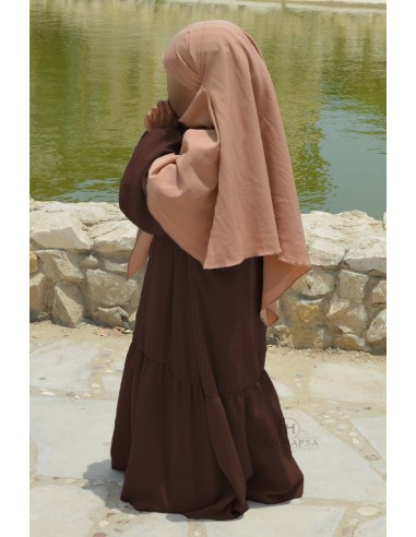 Abaya Binti by Umm Hafsa - Marron-Abaya Fille-Maktaba-Ahloulhadith