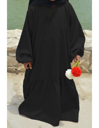 Abaya Binti di Umm Hafsa - Nero-Ragazza Abaya-Maktaba-Ahloulhadith