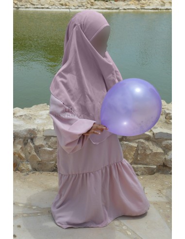 Khimar Binti da Umm Hafsa - Cor-de-rosa-Hijab / Khimar criança-Maktaba-Ahloulhadith