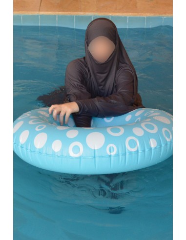 2-delat badkar jilbab - Grå-Jilbab med badkar-Maktaba-Ahloulhadith