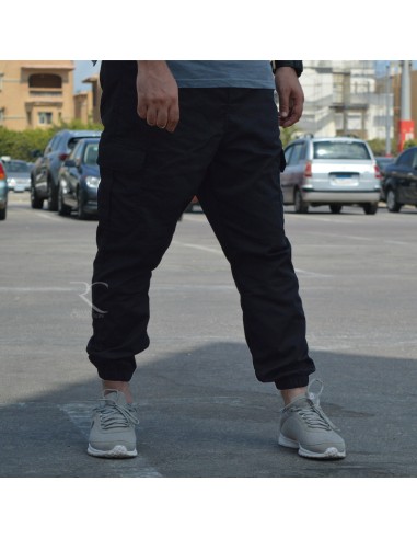 Rayane 22SC Saroual Cargo Pants - Preto-Cargas de saroual-Maktaba-Ahloulhadith