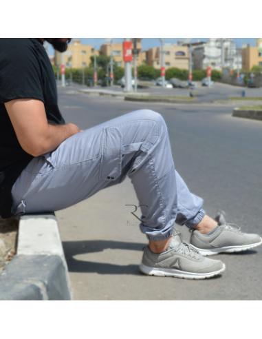 Rayane 22SC Pantaloni cargo Saroual - Grigio freddo-Cargo saroual-Maktaba-Ahloulhadith
