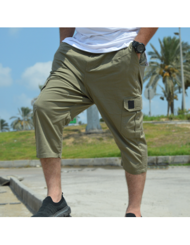 Rayane 11PT Cargo Broek - Khaki-Korte broek Rayane-Maktaba-Ahloulhadith