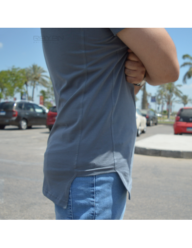 T-shirt oversize Rayane 22TS - Cinzento-T-shirts-Maktaba-Ahloulhadith