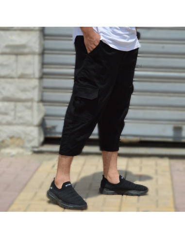 Rayane 11PT Cargo Shorts - Svart-Rayane kortbyxor-Maktaba-Ahloulhadith