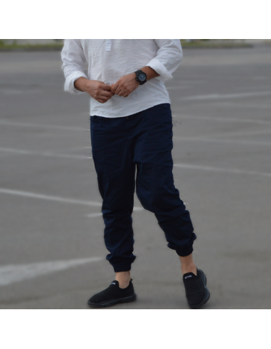 Basic joggingsaroual Rayane 11JB - Donkerblauw-Basis jogging saroual-Maktaba-Ahloulhadith
