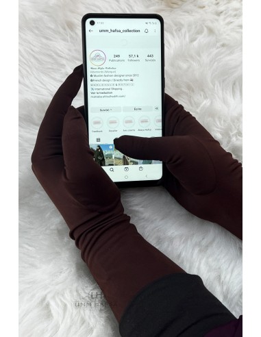 Gant Tactile Umm Hafsa - Marron Chocolat-Gant Tactile Umm Hafsa-Maktaba-Ahloulhadith