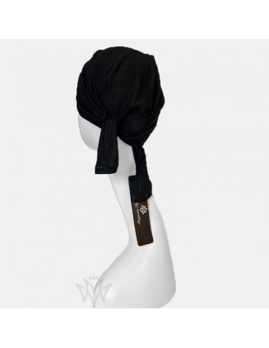 Maysam Tie-Back Underscarf Under Hijab - Black-Tie-back hat-Maktaba-Ahloulhadith