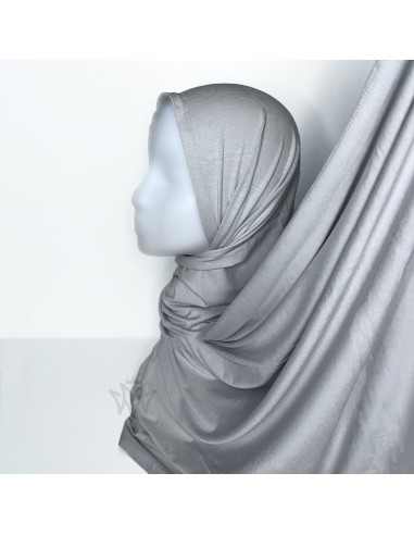 Premium Jersey Hijab 205×75 cm Maysam Shawl - Light Grey-Premium Jersey 205×75cm-Maktaba-Ahloulhadith