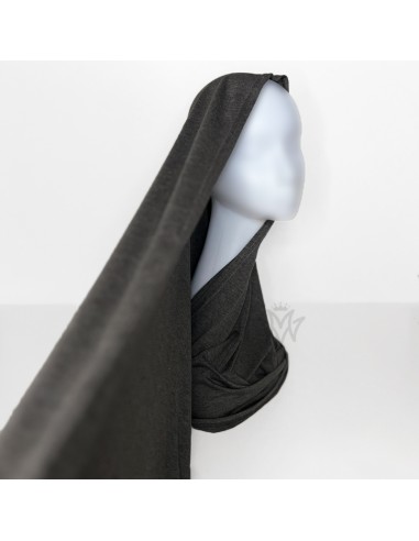 Hijab premium in jersey 180×70 cm con scialle Maysam - Grigio-Maglia Premium 180×70 cm-Maktaba-Ahloulhadith