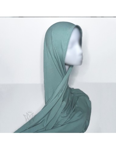 Hijab Jersey Premium 205×75 cm Scialle Maysam - Verde Opalino-Maglia Premium 205×75 cm-Maktaba-Ahloulhadith