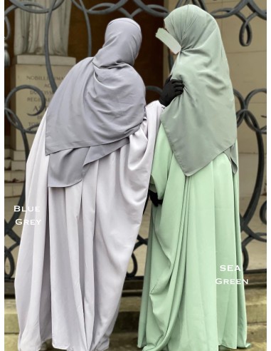 Vlinder Abaya Umm Hafsa - Blauw Grijs-Abaya Umm Hafsa-Maktaba-Ahloulhadith