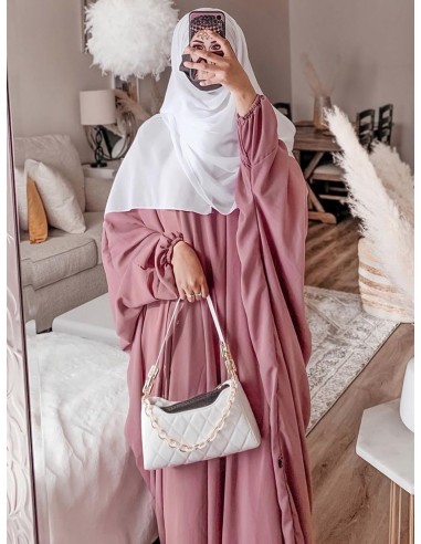 Abaya a farfalla Umm Hafsa - Palissandro-Abaya Umm Hafsa-Maktaba-Ahloulhadith