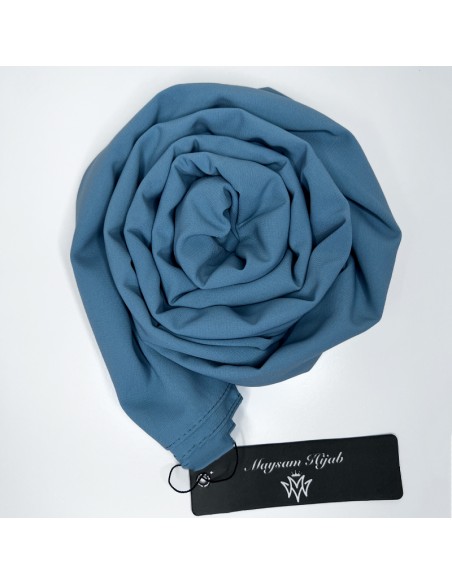 Medina Sidenhijab 170×65 cm Maysam Sjal - Rökblå
