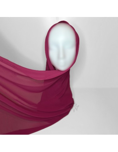 Premium mousselin-hijab 205×75 cm Maysam sjal - Fuksia-Mousseline Premium 205 x 75 cm-Maktaba-Ahloulhadith