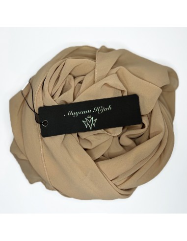 Premium chiffon hijab 170×65 cm Maysam sjal - Beige-Mousseline Premium 170 x 65 cm-Maktaba-Ahloulhadith