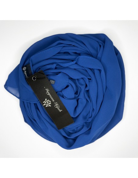 Hijab Mousseline Premium 170×65cm Shawl Maysam - Royal blue