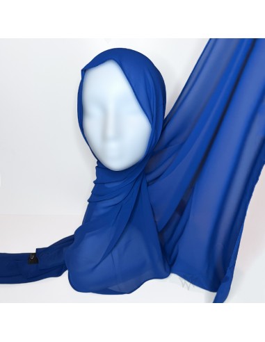 Premium chiffonghijab 205×75 cm – Maysam sjal kungligt blå-Premium muslin 205×75cm-Maktaba-Ahloulhadith
