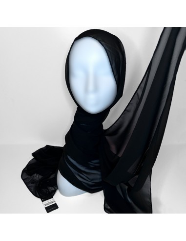 Xaile de musselina Premium 180×70cm Maysam - Preto-Musselina de qualidade superior 180×70cm-Maktaba-Ahloulhadith