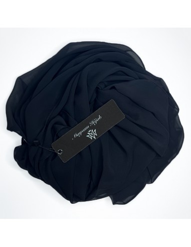 Hijab in mussola premium 190×70 cm Scialle Maysam - Nero-Mussola premium 190×70 cm-Maktaba-Ahloulhadith
