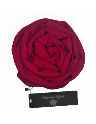 Maysam Premium Jazz Hijab 205×75cm Sjal - Karminröd-Jazz Premium Hijab 205×75cm-Maktaba-Ahloulhadith