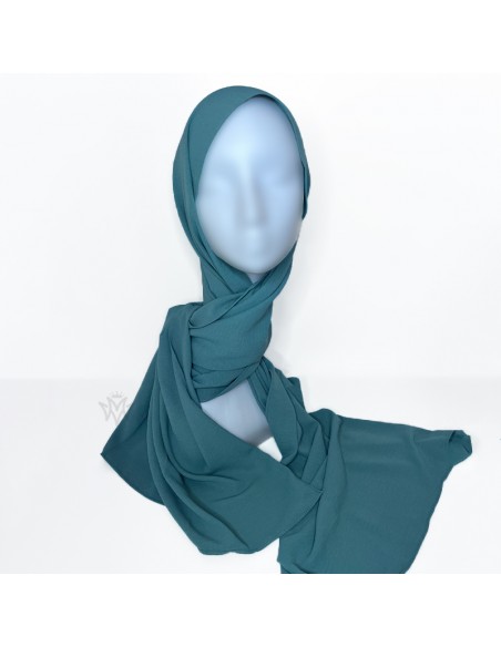 Hijab Jazz Premium 205×75cm Foulard Maysam - Bleu d'eau
