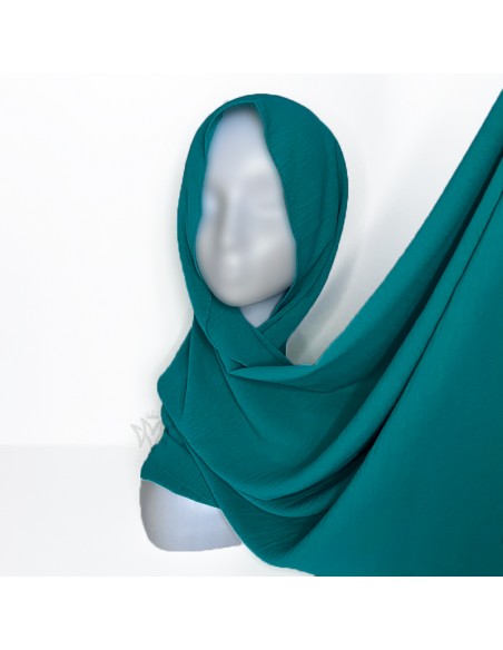 Premium Jazz-hijab 200 × 70 cm Maysam-skjerf – Andeblå