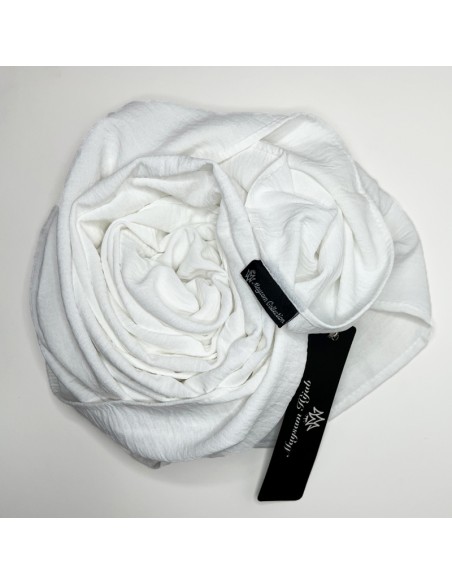 Hijab Jazz Premium 180×70cm Foulard Maysam - Blanc