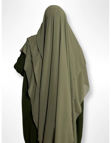 Khimar Amira Umm Hafsa - Cáqui Azeitona-Hijab/Khimar Umm Hafsa-Maktaba-Ahloulhadith