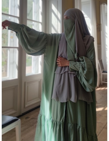 Kim'Abaya Umm Hafsa - Watergroen-Kimono Umm Hafsa-Maktaba-Ahloulhadith