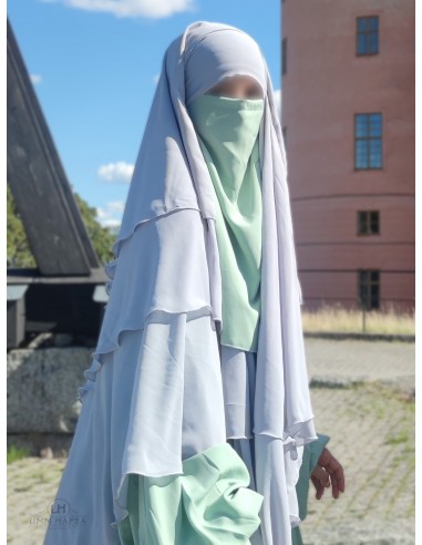 Half Niqab 45cm by Umm Hafsa - Vert d'eau-Niqab Umm Hafsa-Maktaba-Ahloulhadith