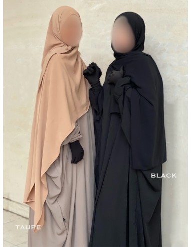 Abaya a farfalla Umm Hafsa - Taupe-Abaya a farfalla-Maktaba-Ahloulhadith