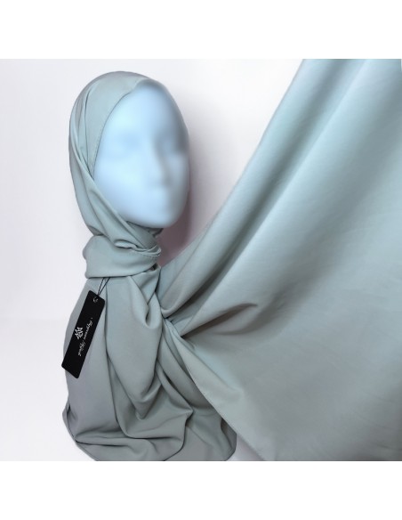 Hijab Medina-Seide 205×75cm Kopftuch Maysam - Opalgrün