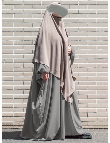 Abaya a farfalla Umm Hafsa - Grigio oliva
