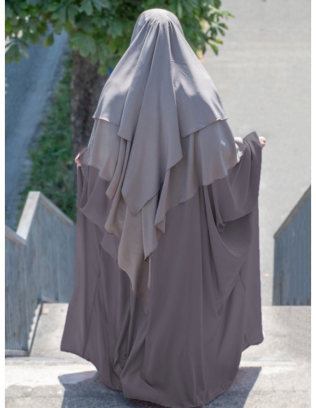 Abaya borboleta Umm Hafsa - Castanho-acinzentado