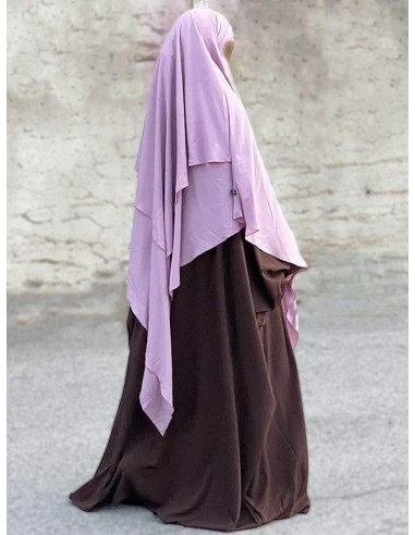 Khimar triangle deux voiles Umm Hafsa - Parme-Hijab/Khimar Umm Hafsa-Maktaba-Ahloulhadith