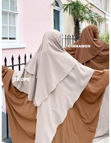 Khimar triangel två slöjor Umm Hafsa - Taupe-Hijab/Khimar Umm Hafsa-Maktaba-Ahloulhadith