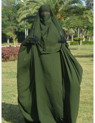Half Niqab 45cm by Umm Hafsa - Kaki-Niqab Umm Hafsa-Maktaba-Ahloulhadith
