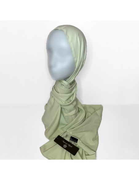 Hijab Soie de Médine 170×65cm Foulard Maysam - Vert pâle