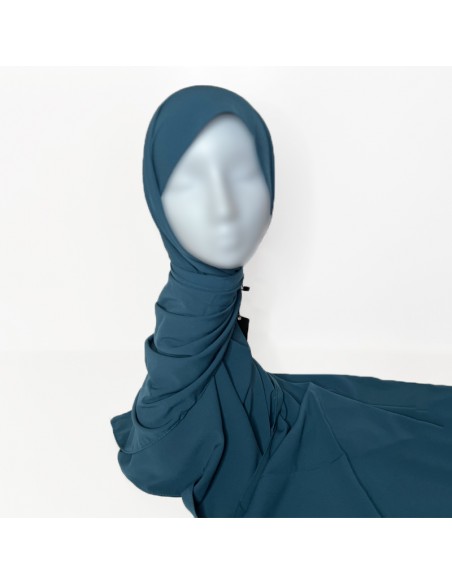 Hijab zijde uit Medina 180×70cm Maysam sjaal - Eend blauw