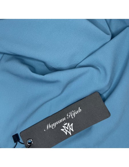 Hijab Soie de Médine 190×70cm Foulard Maysam - Bleu fumée