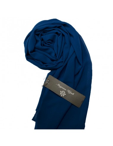 Hijab Mousseline Premium 170×65 cm Scialle Maysam - Blu-Mussola premium 170×65 cm-Maktaba-Ahloulhadith