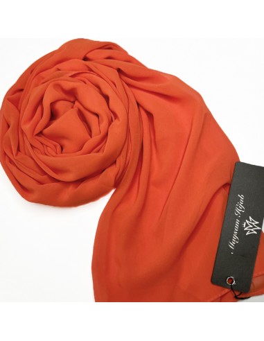 Hijab de chiffon premium 170×65 cm xale Maysam - Laranja-Musselina de qualidade superior 170×65cm-Maktaba-Ahloulhadith