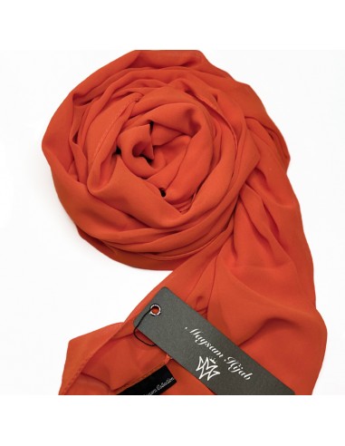 Hiyab de muselina premium 205×75 cm Chal Maysam - Naranja-Muselina premium 205×75cm-Maktaba-Ahloulhadith