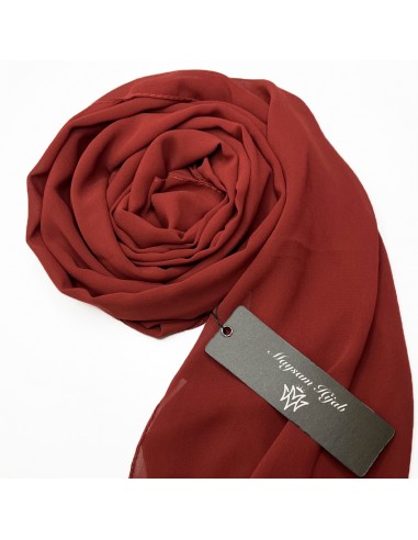 Hijab de chiffon premium 170×65 cm Xale Maysam - Cor ferrugem-Musselina de qualidade superior 170×65cm-Maktaba-Ahloulhadith