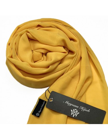 Hijab in chiffon premium 170×65 cm Scialle Maysam - Giallo imperiale-Mussola premium 170×65 cm-Maktaba-Ahloulhadith